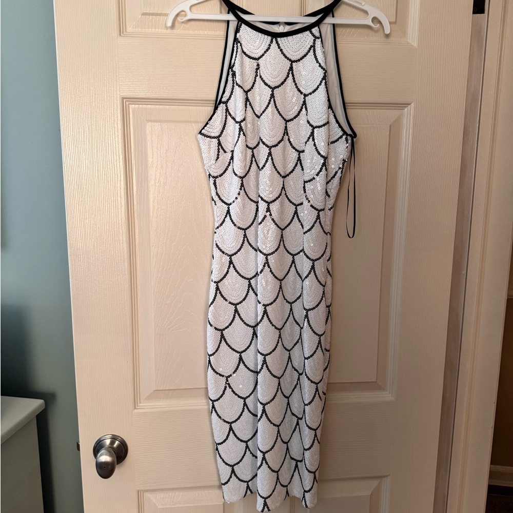 Cache Black and White Patterned Dress - Picture 2 of 4